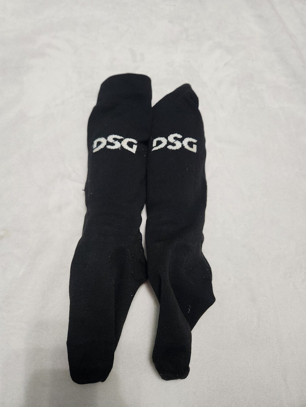 DSG Youth Black Athletic Soccer Shin Socks with White Logo